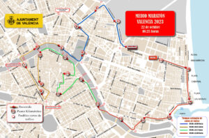 Recorrido y afecciones al tráfico del Medio Maratón de Valencia